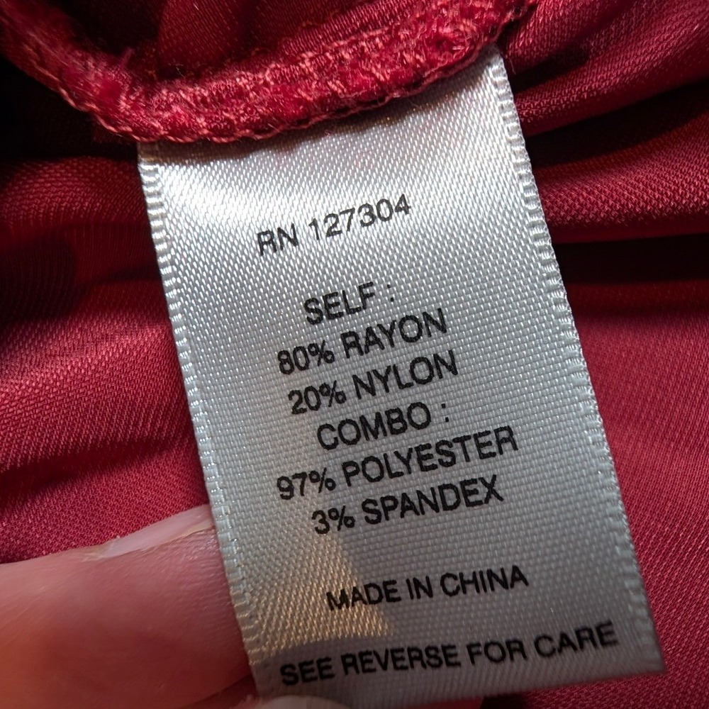 John Mark Womens 1X Red Velvet Button Front Shirt Bell Cuff Wired Collar Artsy - Picture 8 of 13